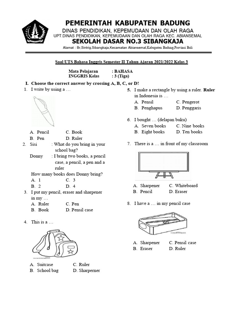 Kelas 3 Bahasa Inggris Pdf Office Work Stationery