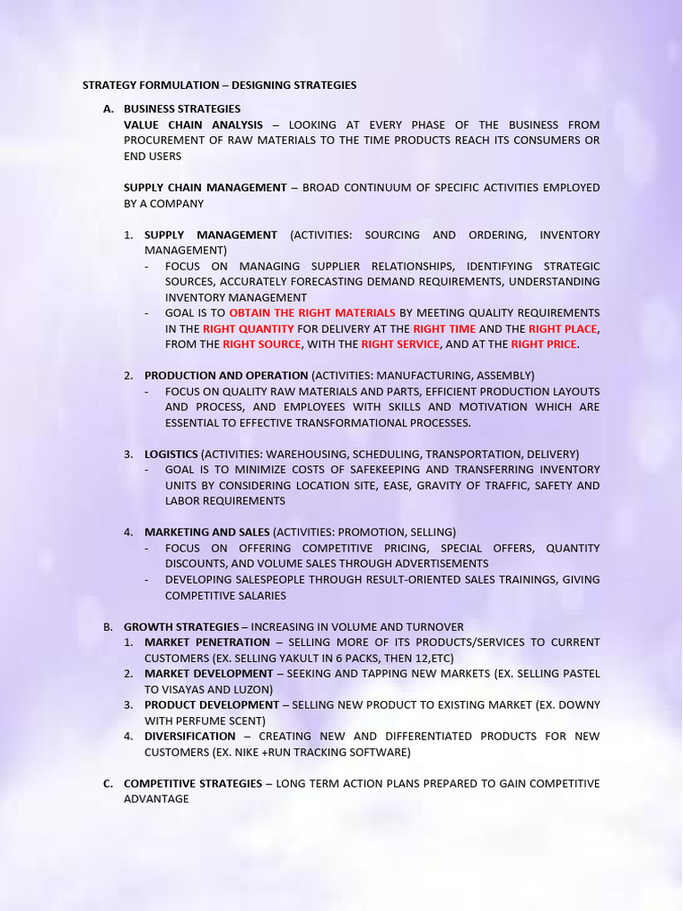 Business Strategy Formulation Guide | PDF | Strategic Management | Sales
