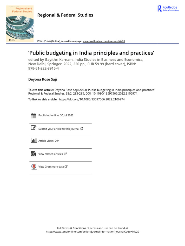 Public Budgeting in India Principles and Practices | PDF | Public ...