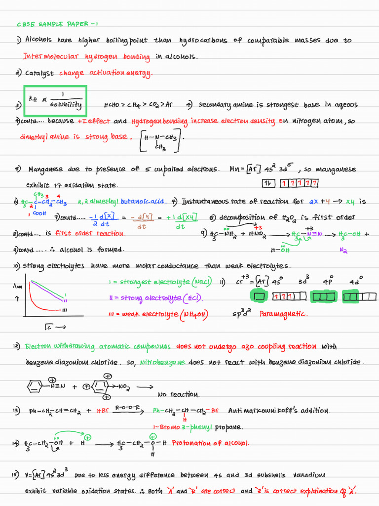 Answers Sample Paper 1 | PDF