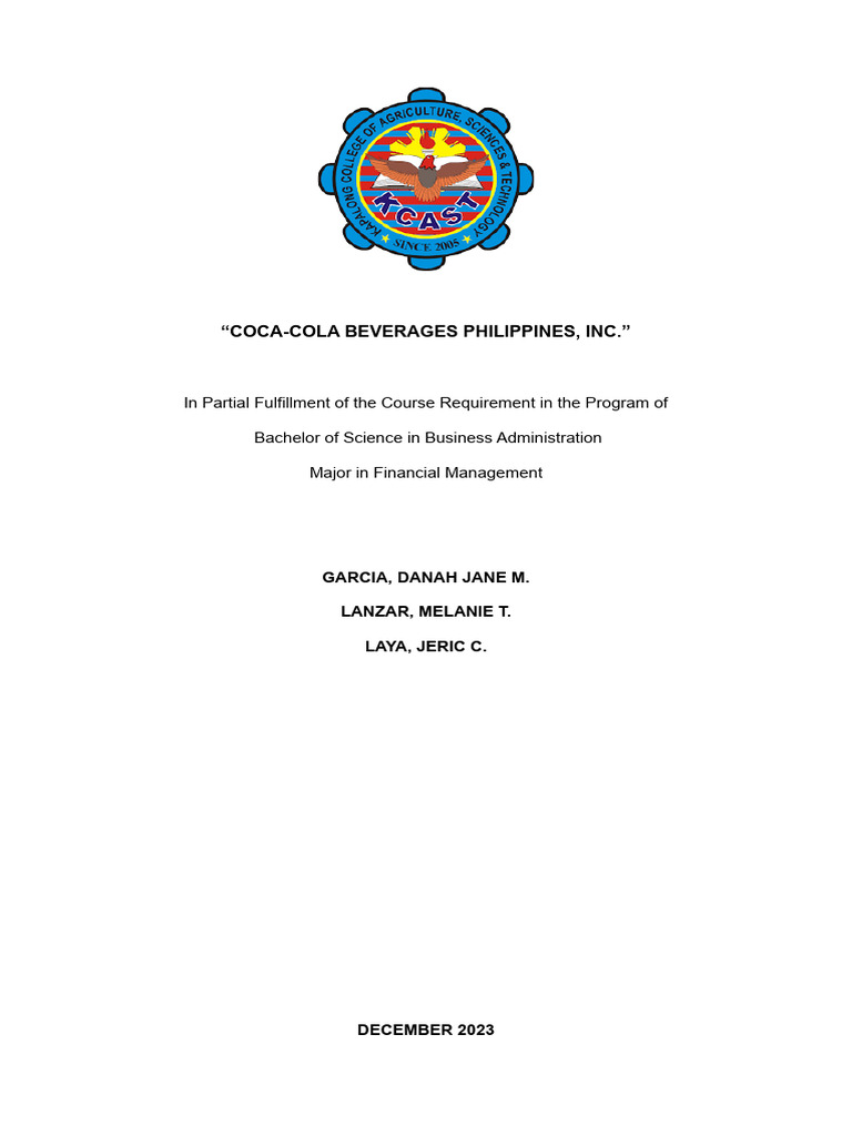 Coca-Cola Beverages Philippines Overview | PDF | Revenue | The Coca ...