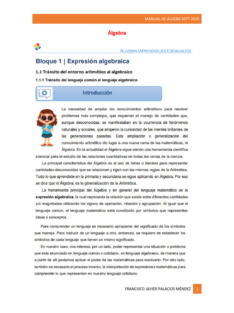 Algebra 1a B C D | Descargar gratis PDF | Álgebra | Matemáticas