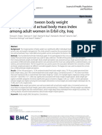 Association Between Body Weight Perception and Actual Body Mass Index Among Adult Women in Erbil City, Iraq