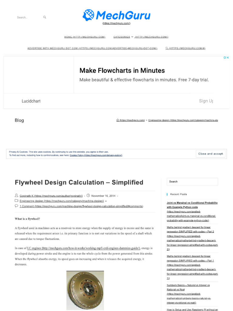 Flywheel Design Calculation Simplified PDF