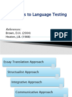 Approaches To Language Testing