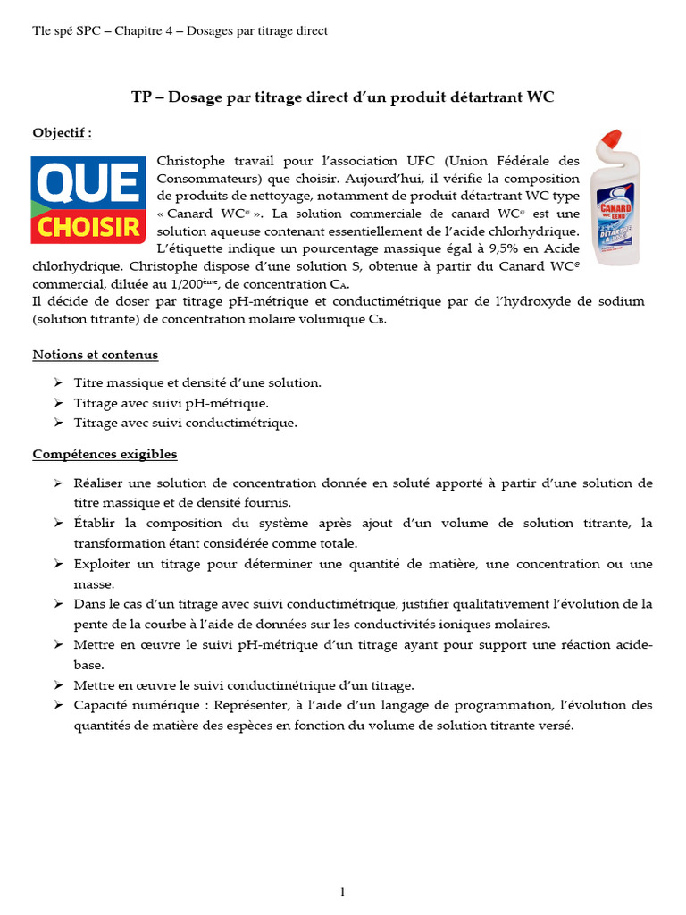 TP Ph-Métrique Et Conductimétrique | PDF