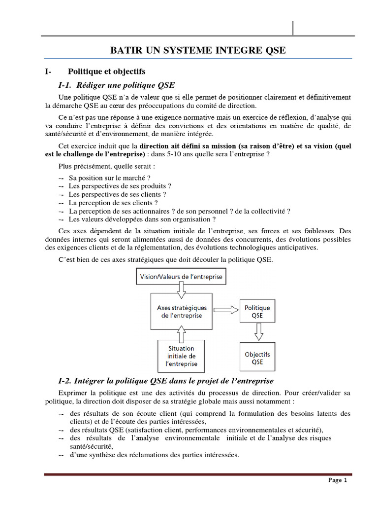 Système Intégré QSE : Politique et Objectifs | PDF | Risque | Business