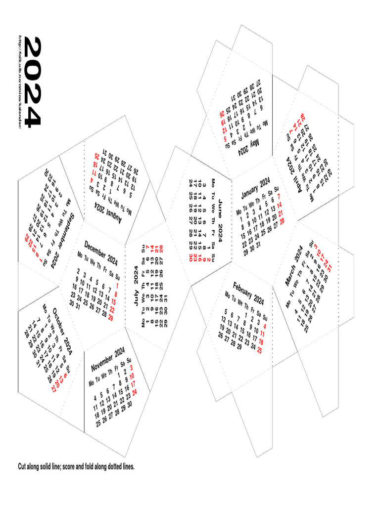 Dodecahedron Calendar 2024 PDF