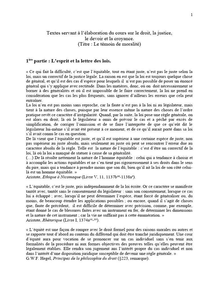 Textes Sur La Justice Et Le Droit | PDF
