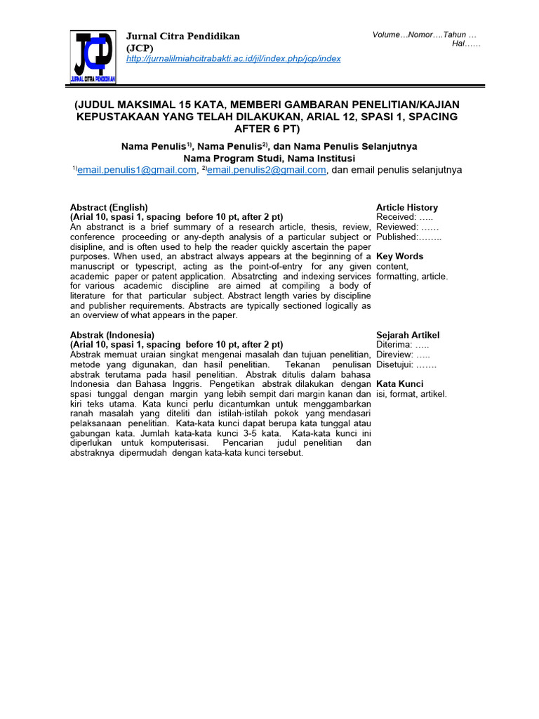 Panduan Penulisan Jurnal Pendidikan | PDF