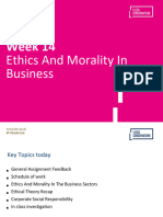 Week 14 Business Leadership Ethics - Ethics and Morality in Business