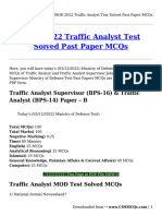 MOD 2022 Traffic Analyst Test Solved Past Paper MCQs