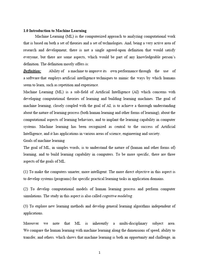 A Seminar Report On Machine Learing | PDF | Machine Learning ...