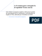 Aprobarías El Examen para Conseguir La Nacionalidad Española