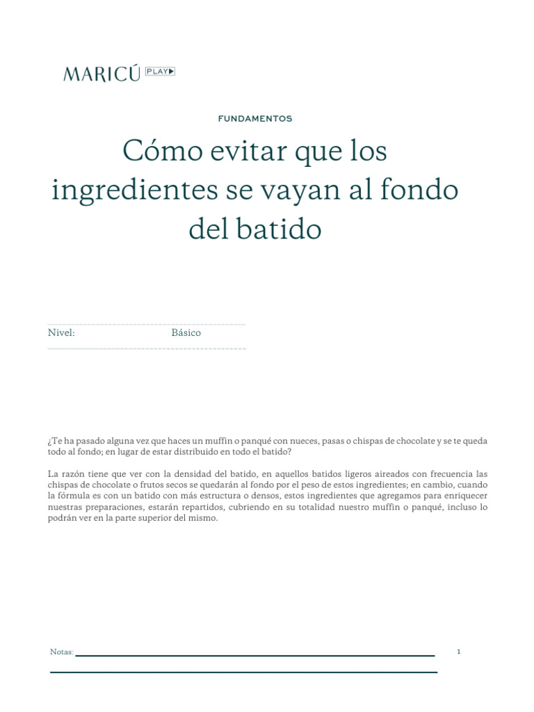 Teor%C3%ADa C%C3%B3mo Evitar Que Los Ingredientes Se Vayan Al Fondo Del ...