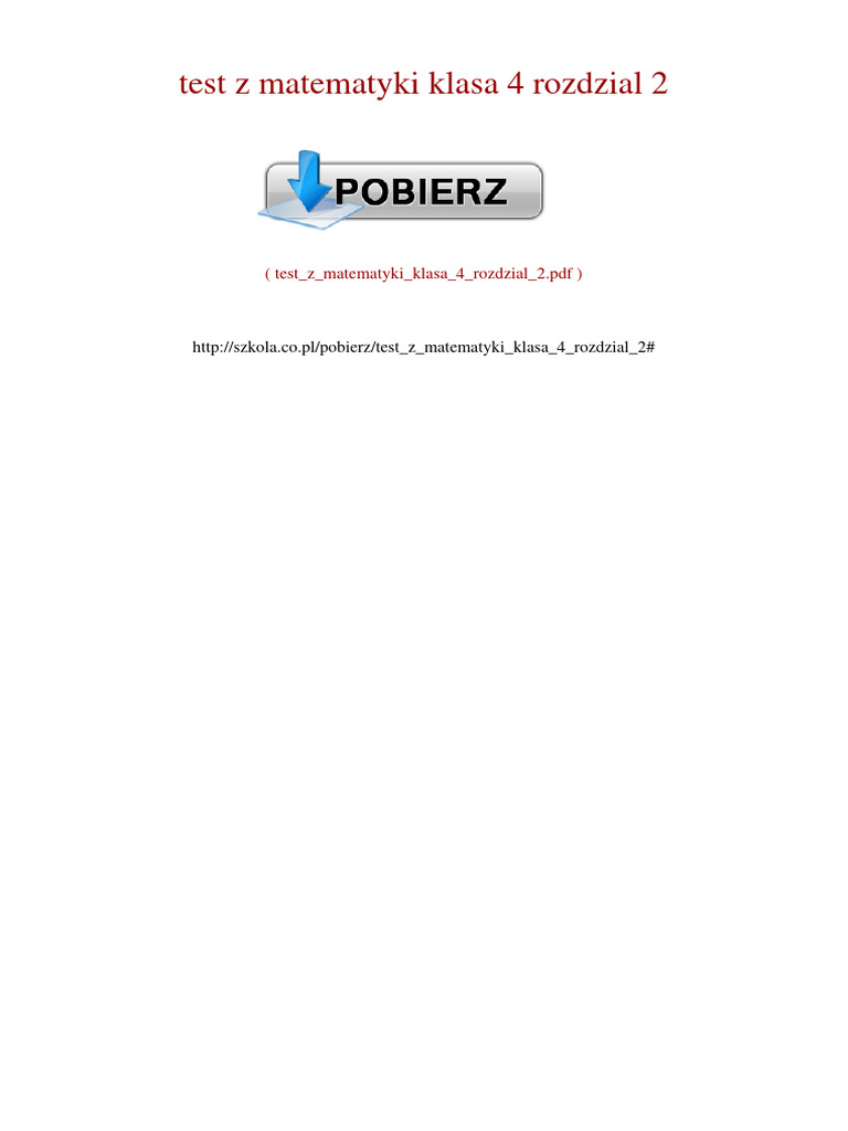 Test Z Matematyki Klasa 4 Rozdzial 2 PDF