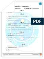 Formulae Worksheet-X