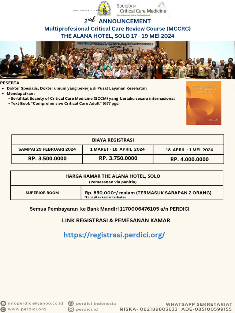 MCCRC 2024: Course Schedule & Details | PDF | Intensive Care Unit ...