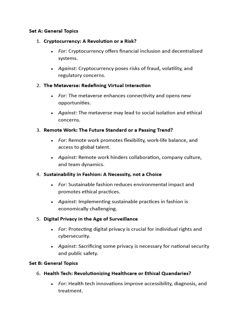 Debating Current Controversial Topics | PDF | Economic Growth | Sports