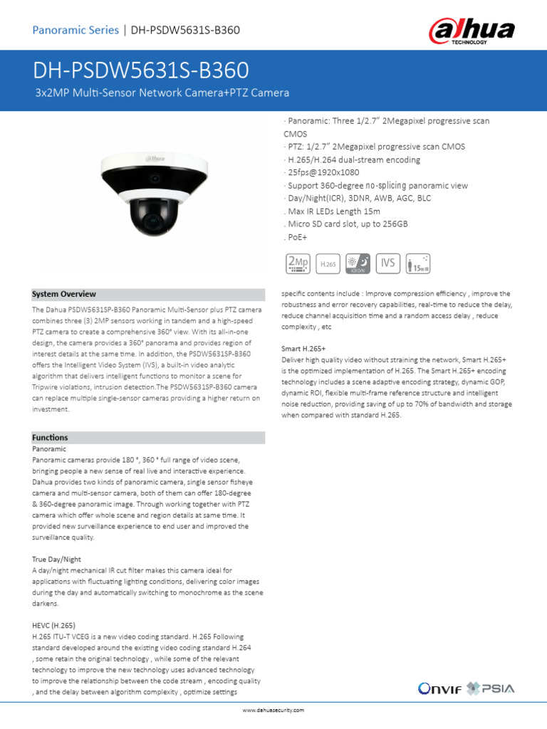 DH-PSDW5631S-B360 Datasheet 20191010 | PDF