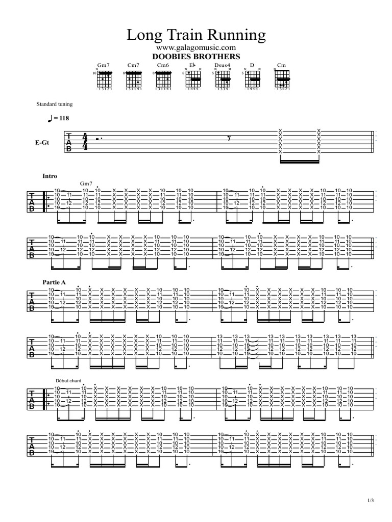 Doobie Brothers Long Train Running Tabs | PDF