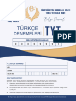 2024 Bi̇lgi̇ Sarmal Tyt Türkçe Deneme