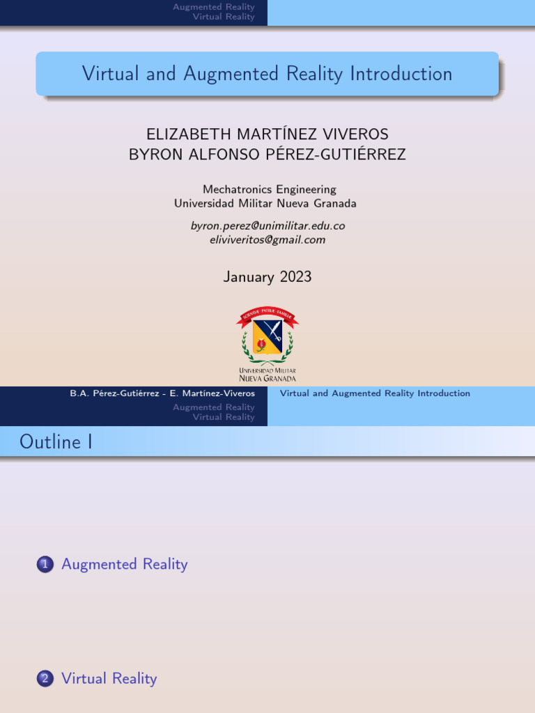 1.virtual and Augmented Reality Introduction | PDF | Virtual Reality ...
