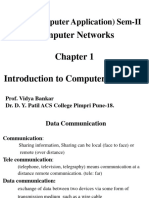 Computer Networks Introduction To Computer Networks: M.Sc. (Computer Application) Sem-II