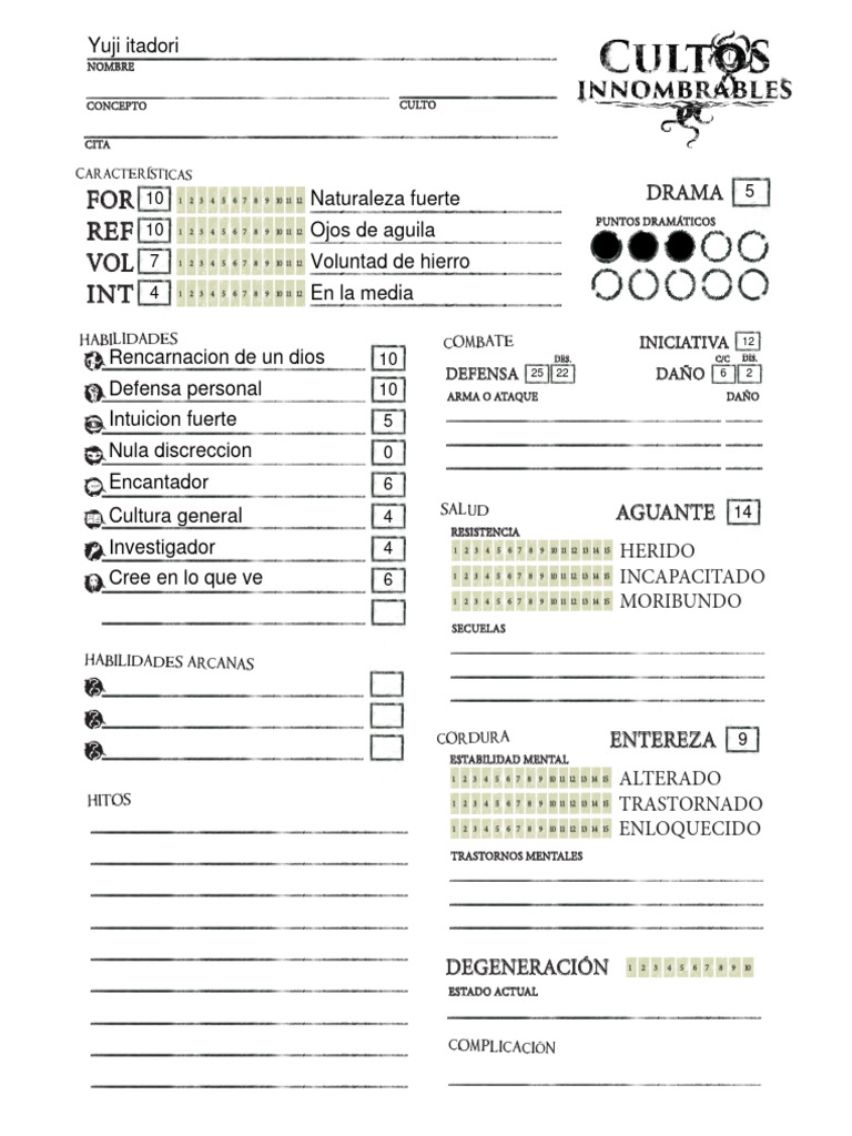 Ficha Yuji | PDF
