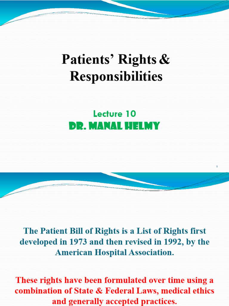 Patients' Rights & Responsibilities Guide | PDF | Patient | Physical ...