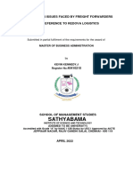 A Study On Issues Faced by Freight Forwarders With Reference To Redova Logistics