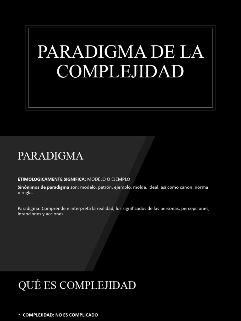 Paradigma de La Complejidad | PDF | Paradigma | Complejidad