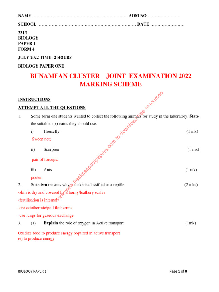 Bunamfan june 2022 bio p1 ms pdf glycolysis citric acid cycle