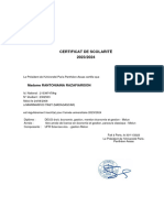 Certificat de Scolarité L21CL5 2023-2024 RANTONIAINA RAZAFIARISON