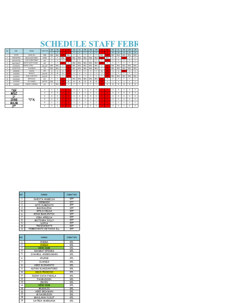 February 2024 Staff Schedule Pdf