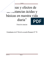 Causas y Efectos de Las Sustancias Ácidas y Básicas en Nuestra Vida Diaria