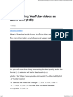 Downloading YouTube Videos As Audio With Yt-Dlp