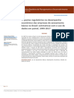 Impactos Regulatórios No Desempenho ECONOMICO DAS EMPRESAS DE SANEAMENTO