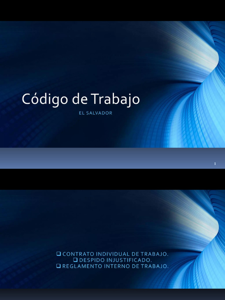 Presentacion Codigo de Trabajo en El Salvador | PDF