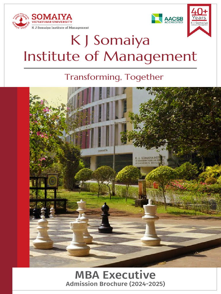 K J Somaiya Executive MBA Overview | PDF | Master Of Business ...