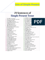 70 Sentences of Simple Present