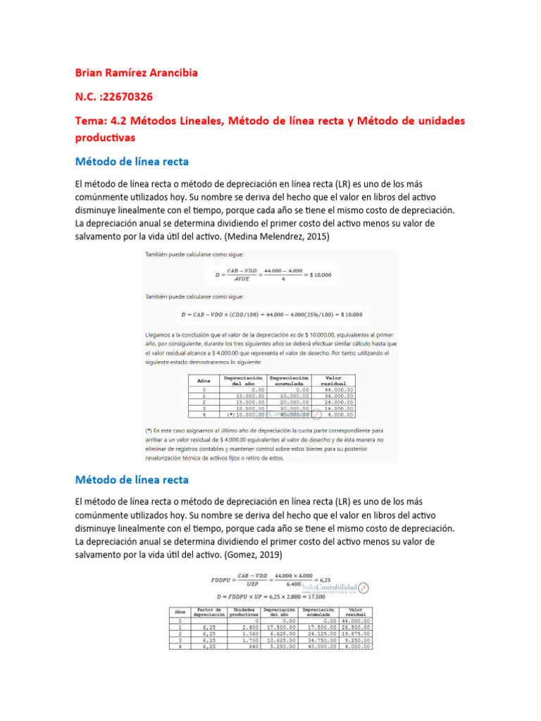 Método de Depreciación Línea Recta | PDF