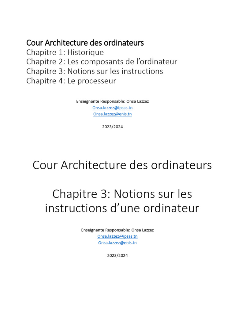Notions sur les instructions informatiques | PDF | Langage de ...