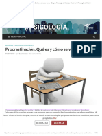Procrastinación. Qué Es y Cómo Se Vence - Blog de Psicología Del Colegio Oficial de La Psicología de Madrid