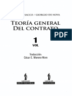 Teoría General Del Contrato (Tomo 1) - Rodolfo Sacco y Giorgio de Nova (2021, Legales Grupo Editorial)