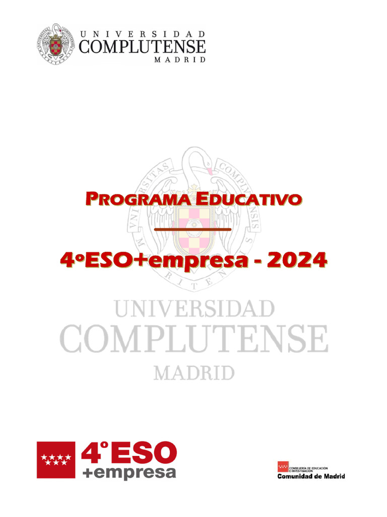 Programa 4 Eso Empresa 2024 | PDF | Madrid