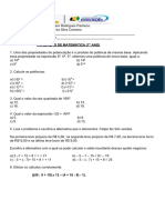 Avaliacaomatematica 7ano7provasfinais 4periodo Certoepronto