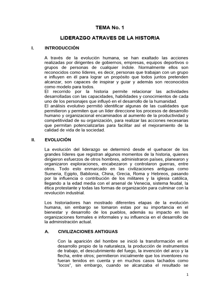 t1 Liderazgo Atraves de La Historia | PDF | Liderazgo | Revolución ...