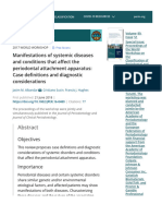 Manifestations of Systemic Diseases and Conditions That A!ect The Periodontal Attachment Apparatus: Case De"nitions and Diagnostic Considerations