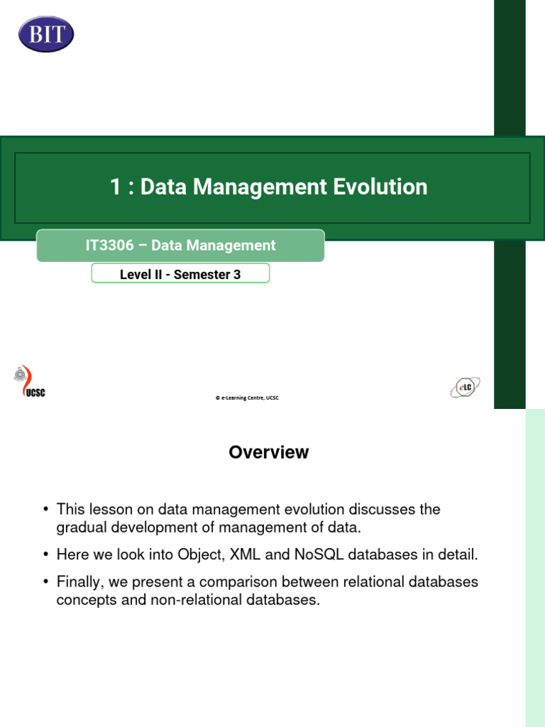 Evolution of Data Management Techniques | PDF | Method (Computer ...
